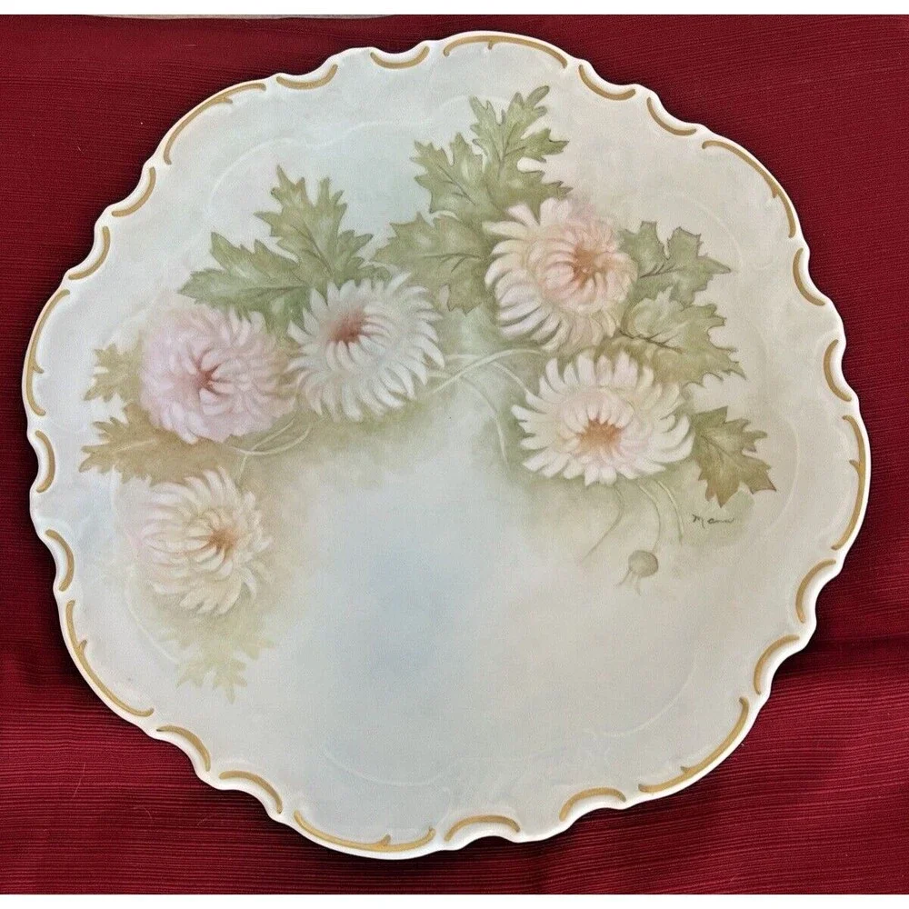 Reichenback German FINE CHINA Floral Hand Painted Mumm Serving Platter Vintage